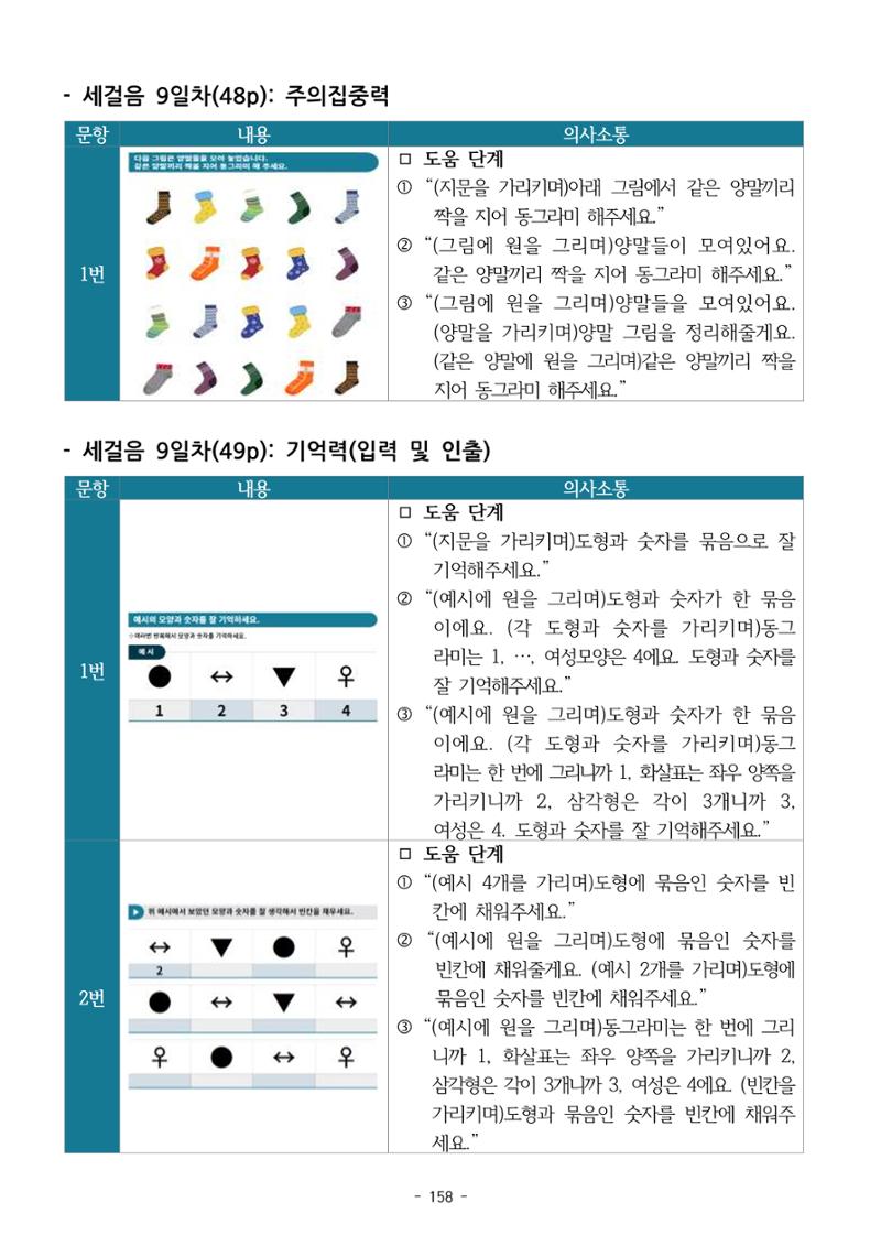 두뇌건강놀이책1(증보개정판) 진행자 매뉴얼 160페이지