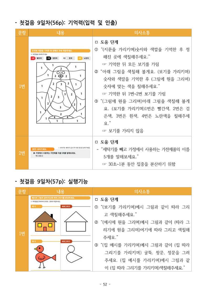 두뇌건강놀이책1(증보개정판) 진행자 매뉴얼 54페이지