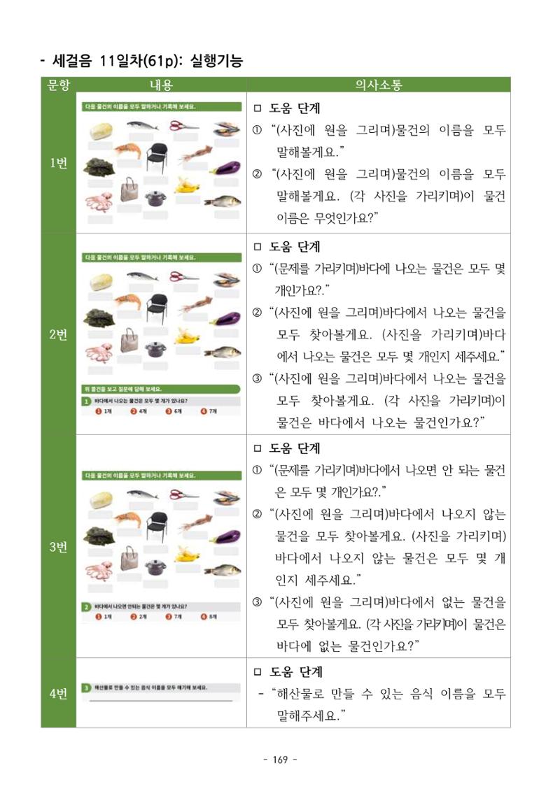 두뇌건강놀이책1(증보개정판) 진행자 매뉴얼 171페이지