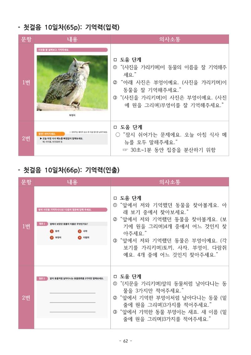 두뇌건강놀이책1(증보개정판) 진행자 매뉴얼 64페이지