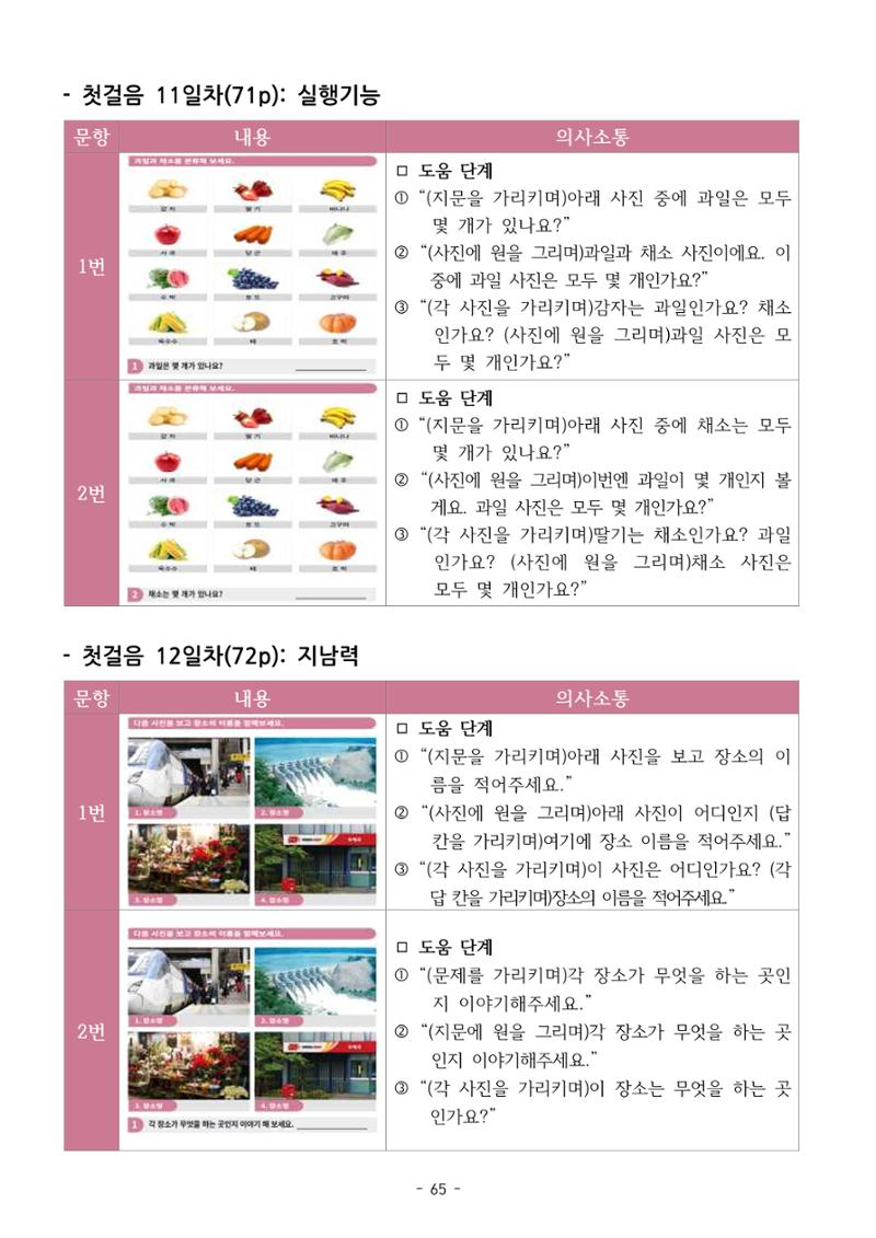 두뇌건강놀이책1(증보개정판) 진행자 매뉴얼 67페이지