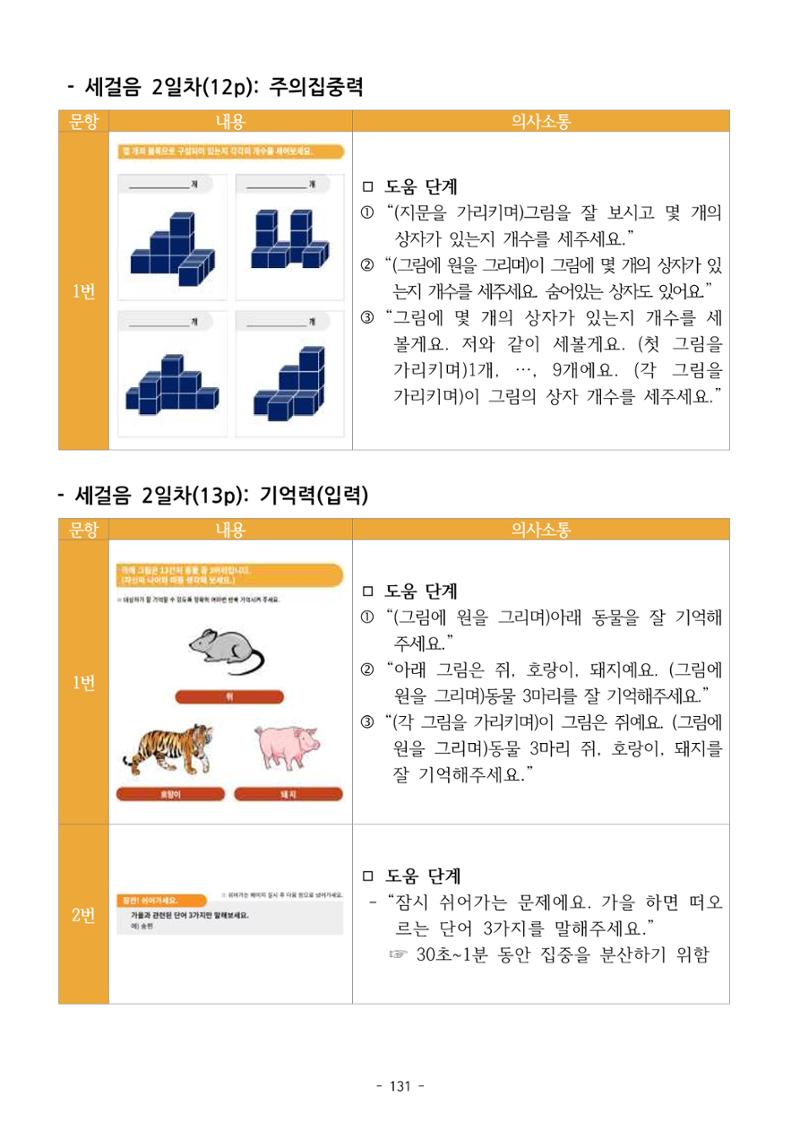 두뇌건강놀이책1(증보개정판) 진행자 매뉴얼 133페이지