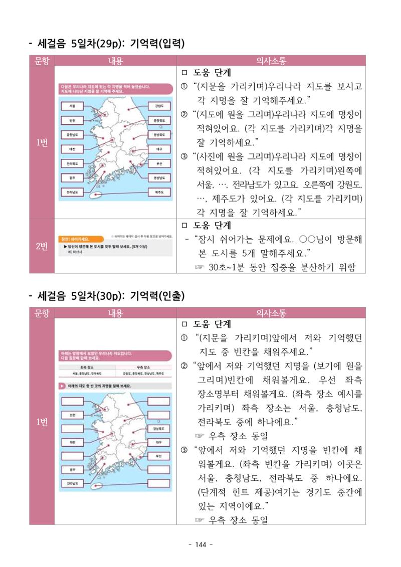 두뇌건강놀이책1(증보개정판) 진행자 매뉴얼 146페이지
