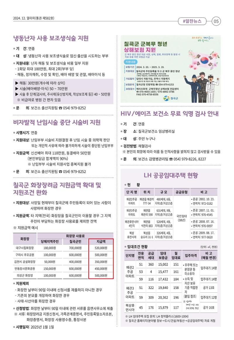 [희망칠곡] 2024년 12월호 알리미 5페이지