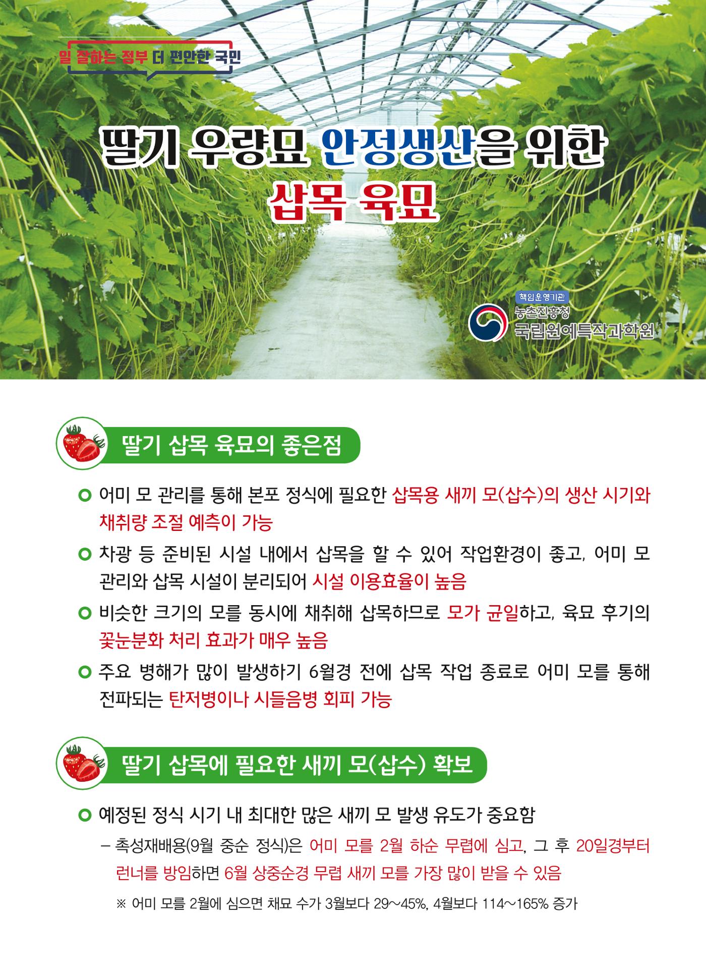 고품질 딸기 생산 재배력 1페이지