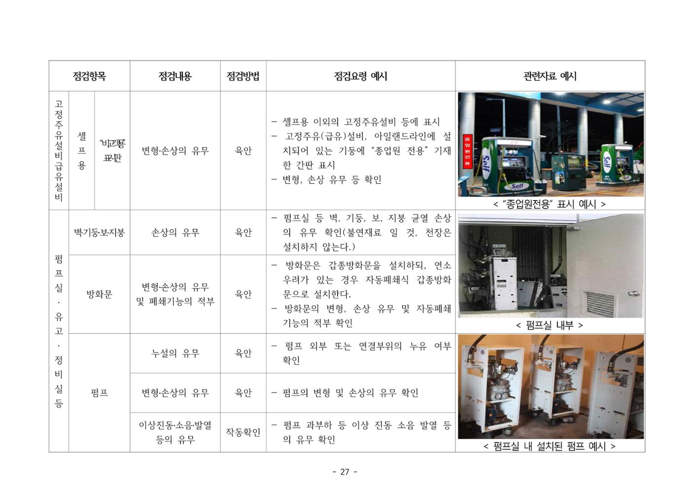 주유취급소  주유소 일반점검표 27페이지