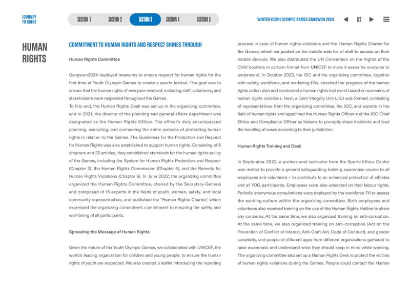 WINTER YOUTH OLYMPIC GAMES GANGWON 2024 OFFICIAL REPORT 127페이지