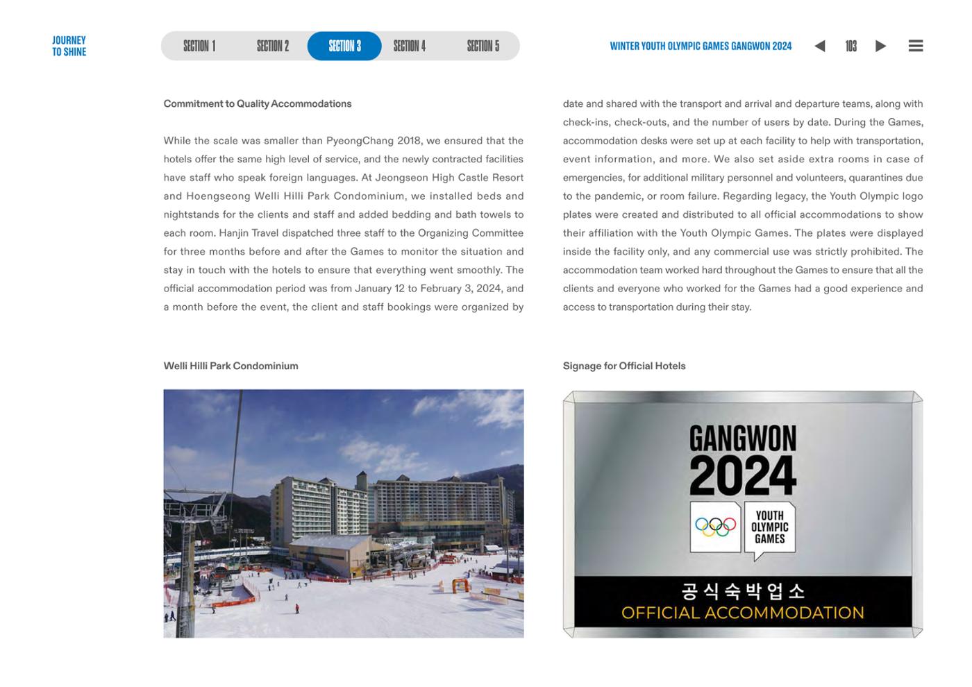 WINTER YOUTH OLYMPIC GAMES GANGWON 2024 OFFICIAL REPORT 103페이지