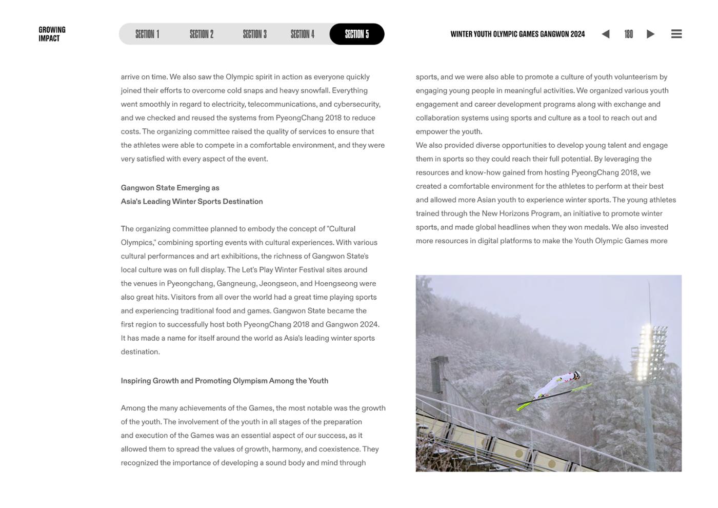 WINTER YOUTH OLYMPIC GAMES GANGWON 2024 OFFICIAL REPORT 180페이지