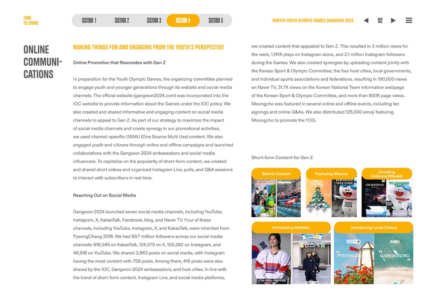 WINTER YOUTH OLYMPIC GAMES GANGWON 2024 OFFICIAL REPORT 152페이지