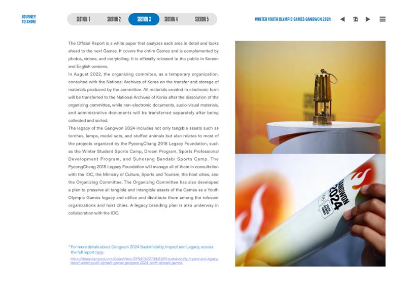 WINTER YOUTH OLYMPIC GAMES GANGWON 2024 OFFICIAL REPORT 135페이지