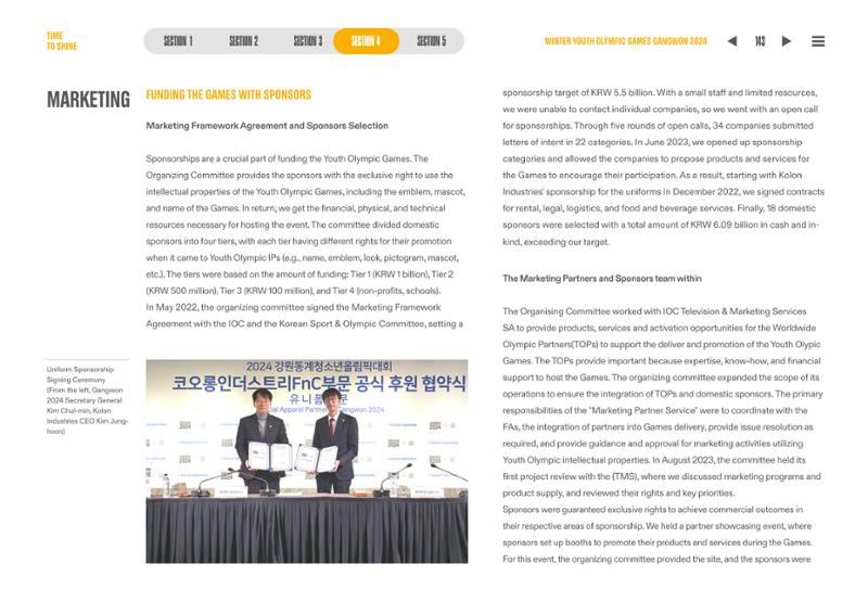 WINTER YOUTH OLYMPIC GAMES GANGWON 2024 OFFICIAL REPORT 143페이지