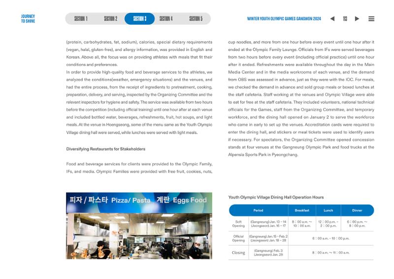 WINTER YOUTH OLYMPIC GAMES GANGWON 2024 OFFICIAL REPORT 113페이지