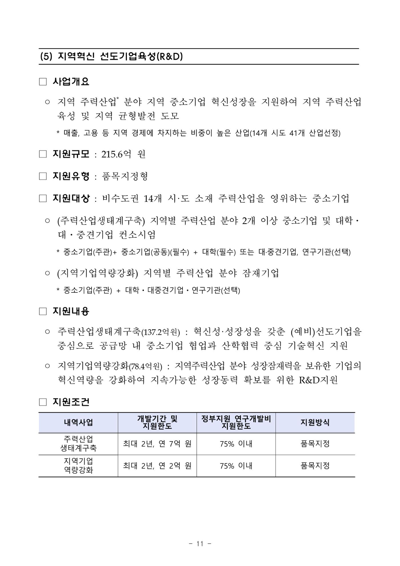 2025년 중소기업 기술개발 지원사업 통합공고 11페이지