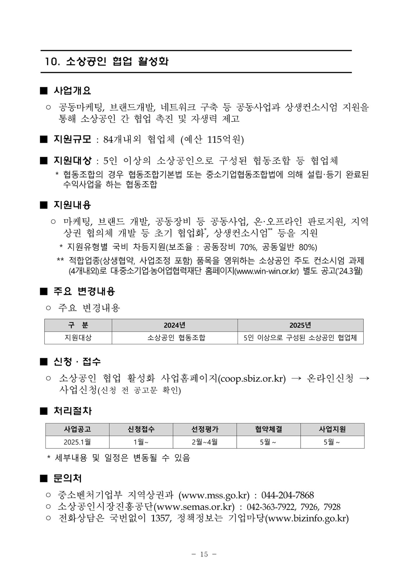 2025년 소상공인 지원사업 통합 공고 15페이지