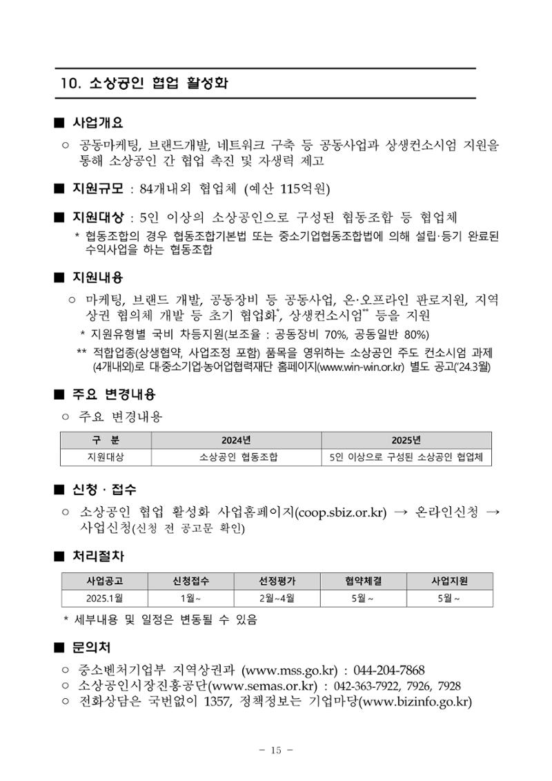2025년 소상공인 지원사업 통합 공고 15페이지
