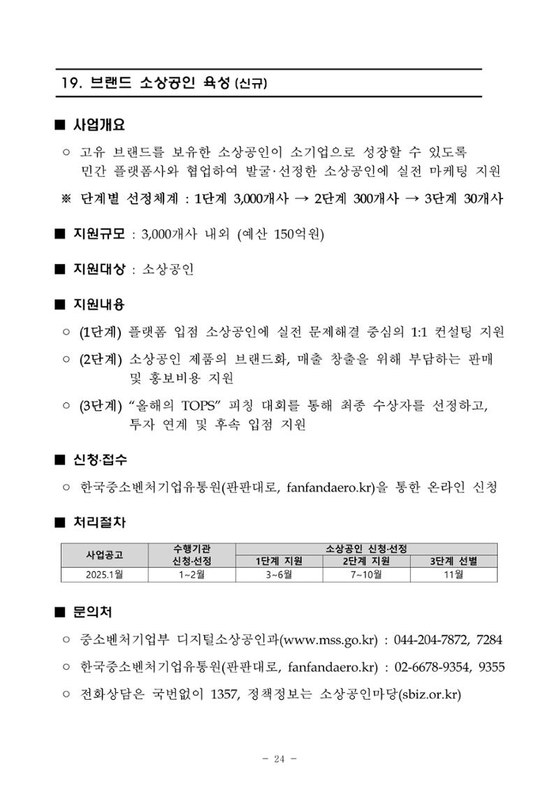 2025년 소상공인 지원사업 통합 공고 24페이지