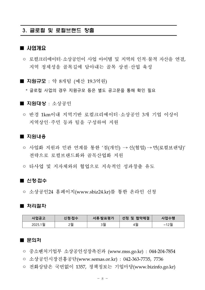 2025년 소상공인 지원사업 통합 공고 8페이지