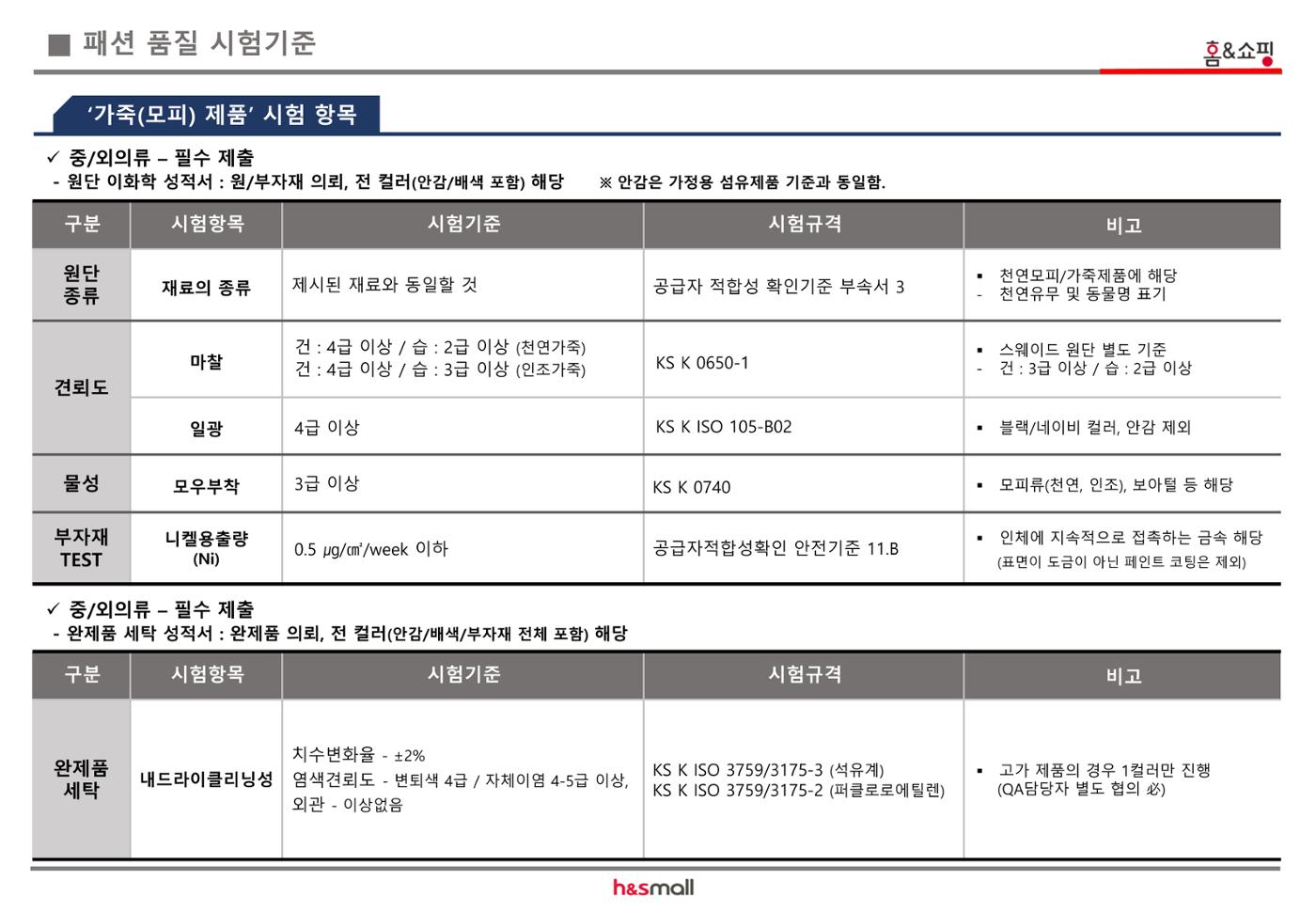 섬유제품 시험기준 10페이지