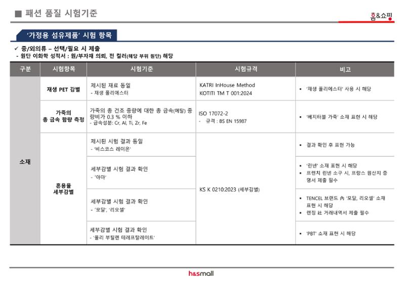 섬유제품 시험기준 9페이지