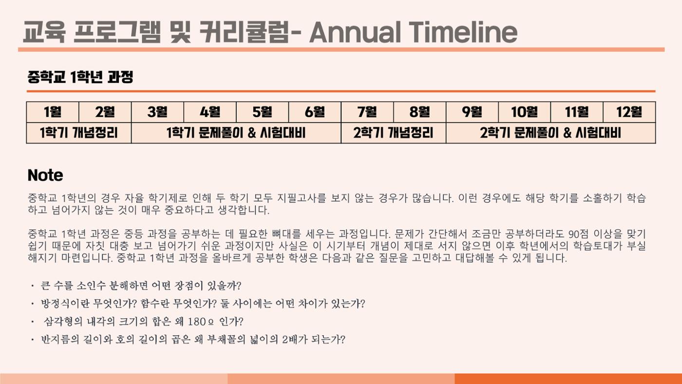 크림슨학원 커리큘럼 14페이지