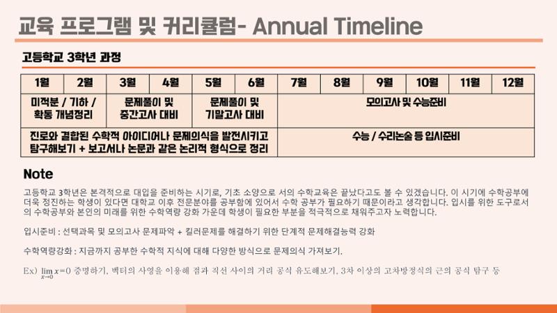 크림슨학원 커리큘럼 20페이지