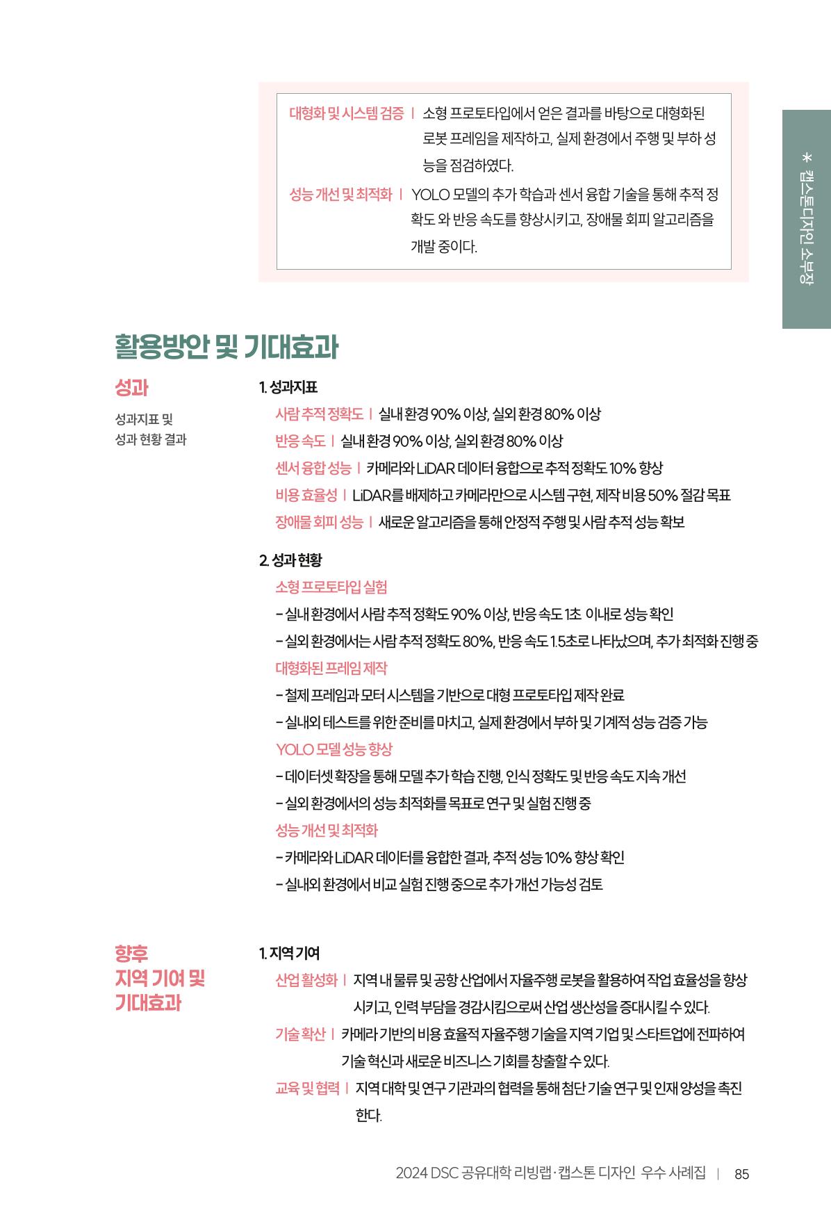 2024 DSC공유대학 리빙랩·캡스톤디자인 경진대회 우수사례집 89페이지