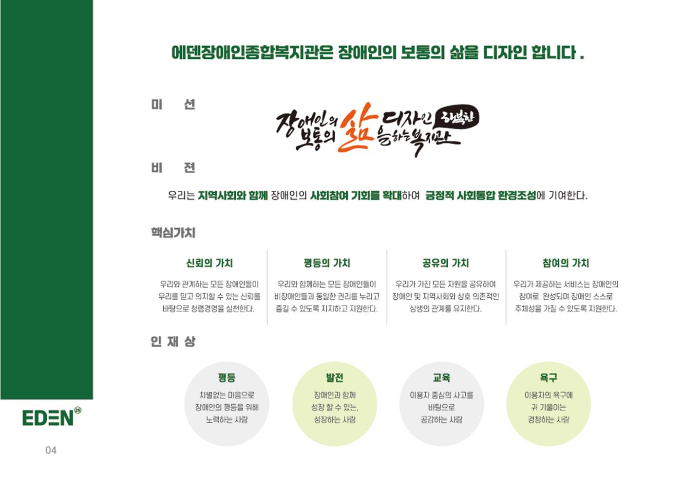 2025년 에덴장애인종합복지관 사업안내 4페이지