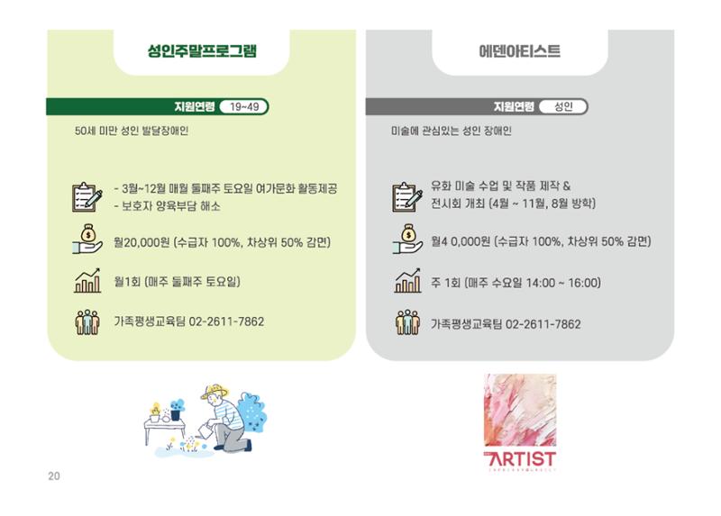 2025년 에덴장애인종합복지관 사업안내 20페이지