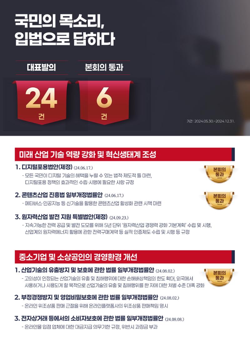 국회의원 고동진 2024 의정보고서 6페이지