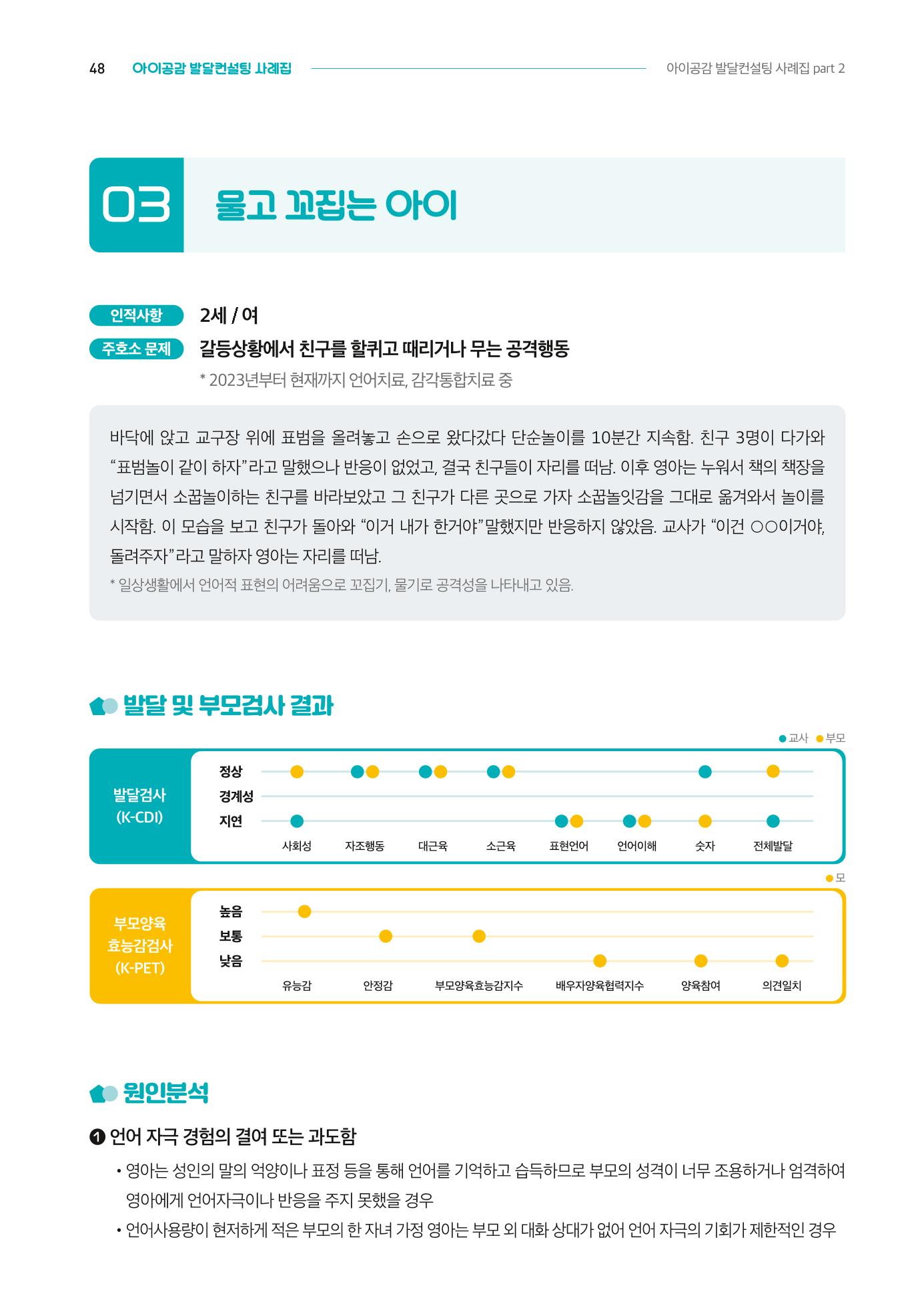 2024년 영유아발달지원사업 아이공감 발달컨설팅 사례집 49페이지