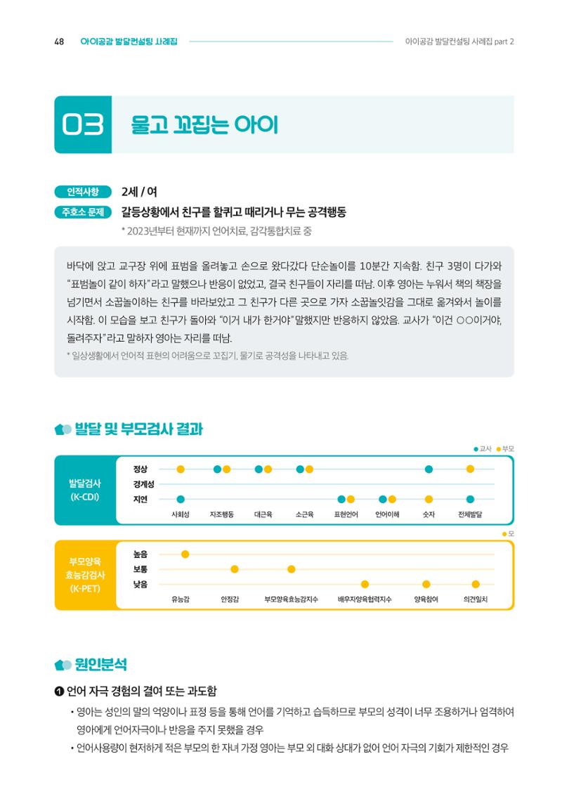 2024년 영유아발달지원사업 아이공감 발달컨설팅 사례집 49페이지