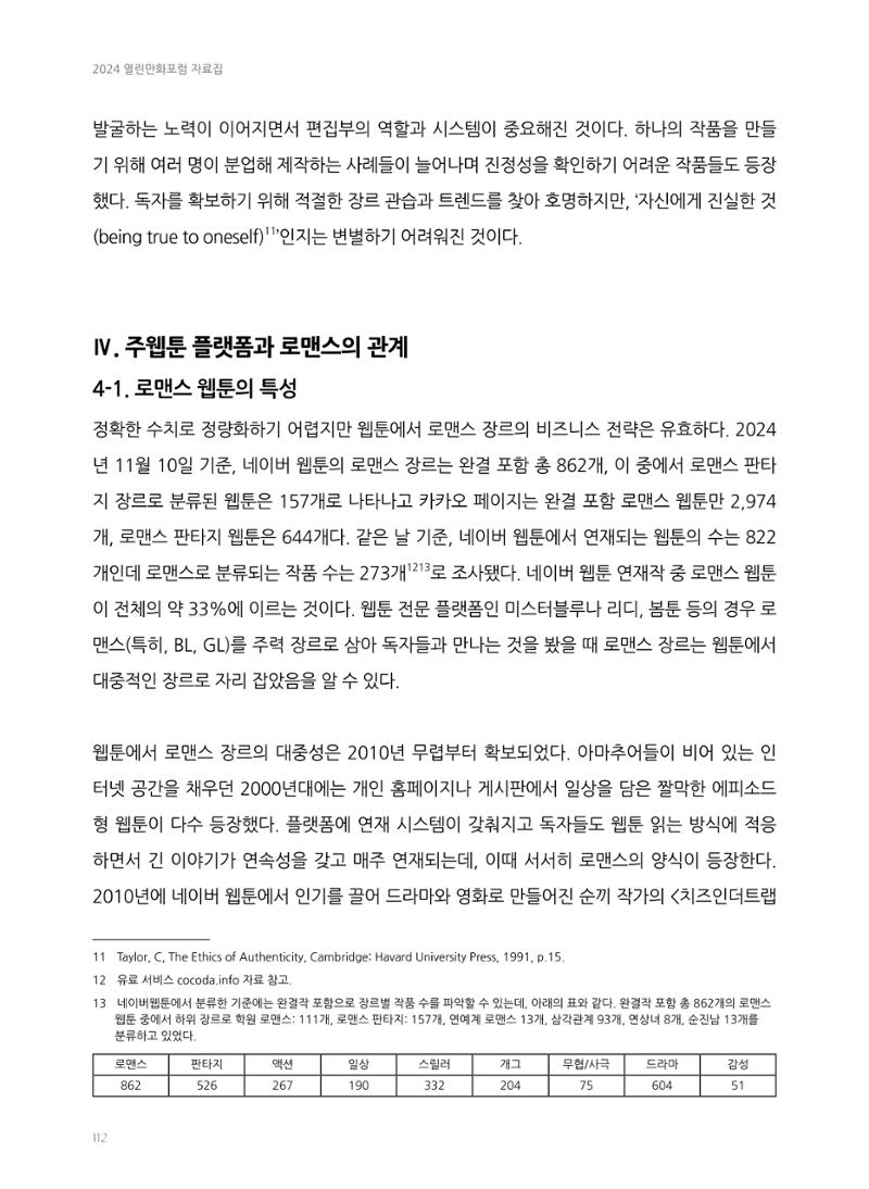 2024 열린만화포럼 자료집 112페이지