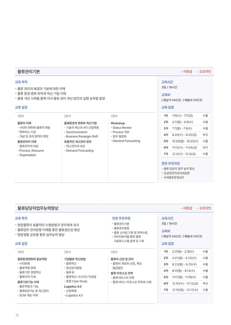 [한국생산성본부] 유통·물류·SCM·무역 부문 공개교육 안내(2025)  14페이지