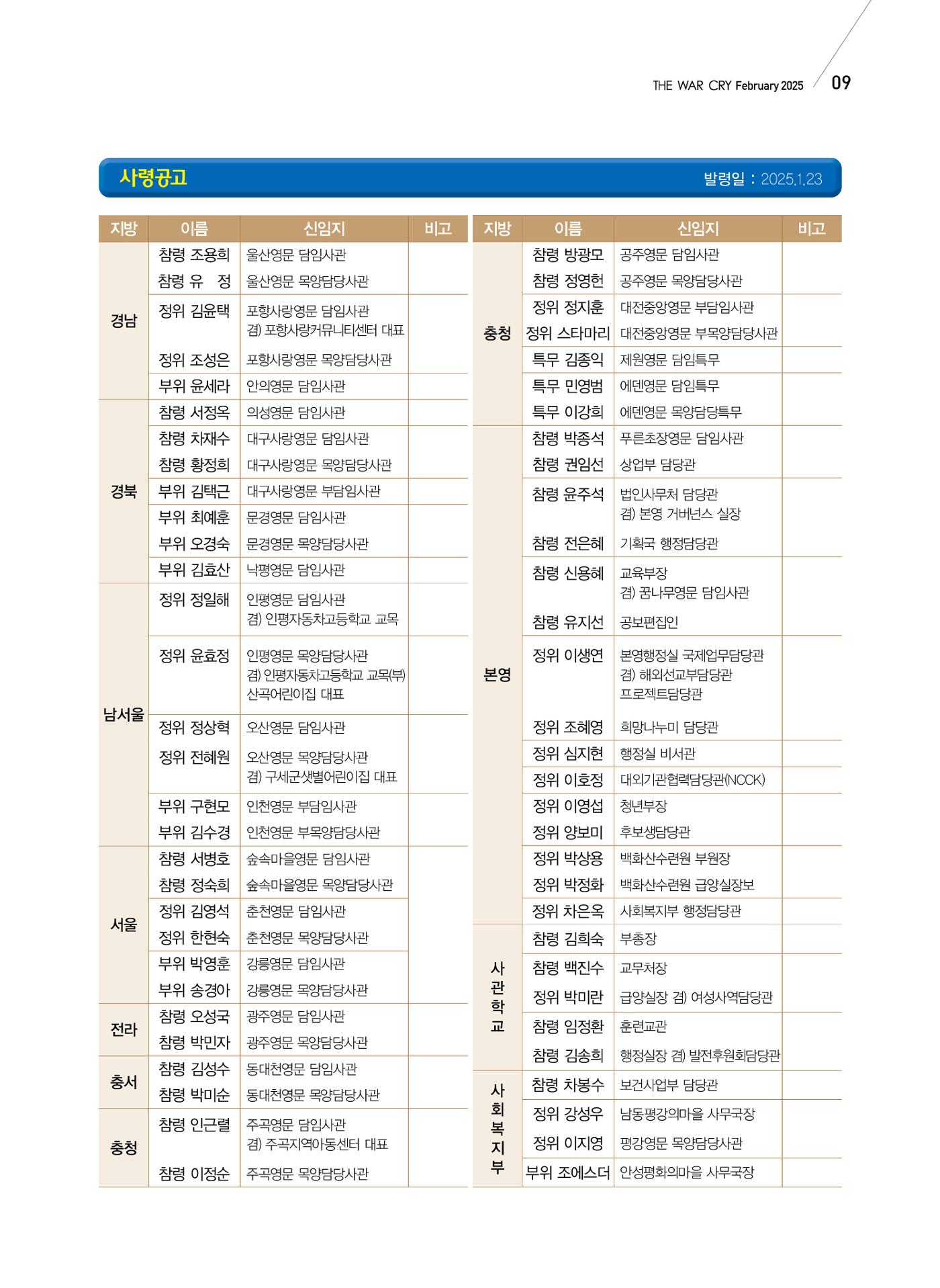 구세공보 국내소식 2025년 2월호 9페이지