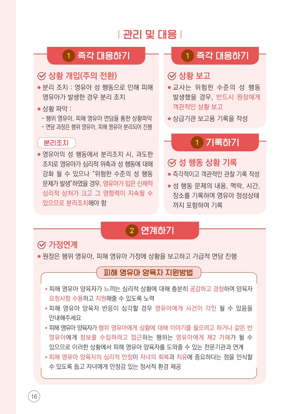 2024년 영유아 성 행동 문제 관리 대응 바로알기 16페이지