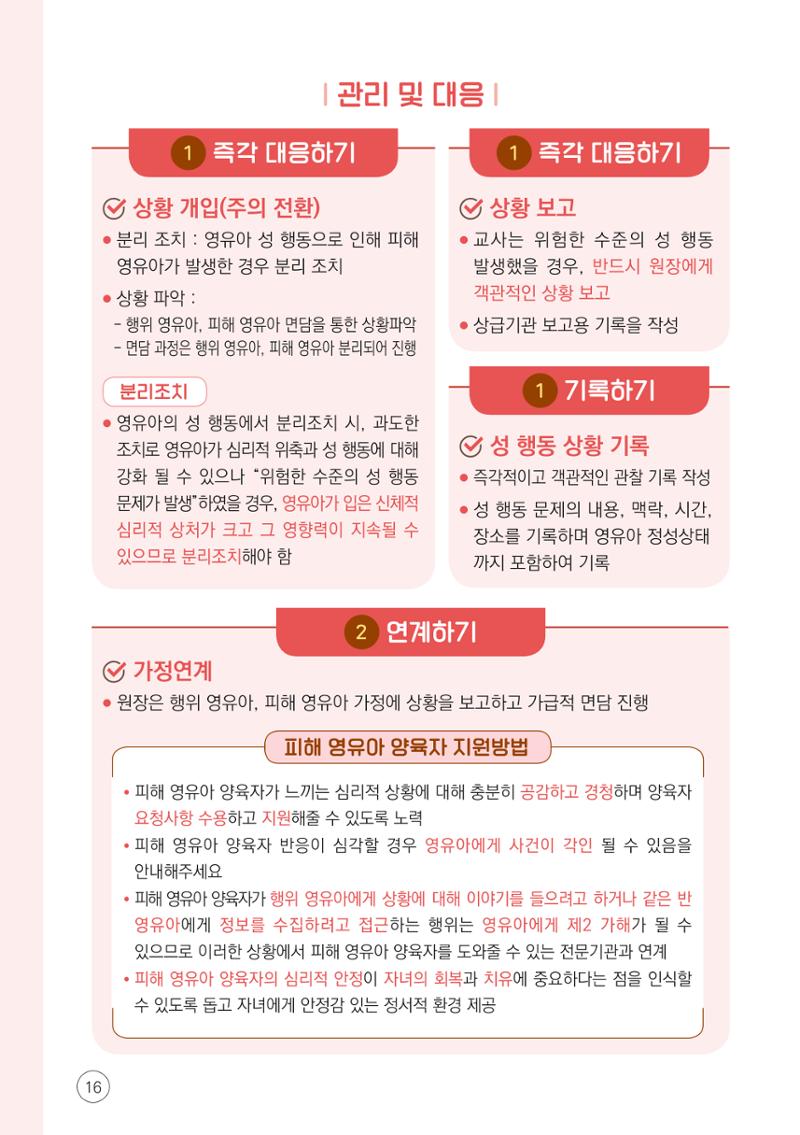 2024년 영유아 성 행동 문제 관리 대응 바로알기 16페이지