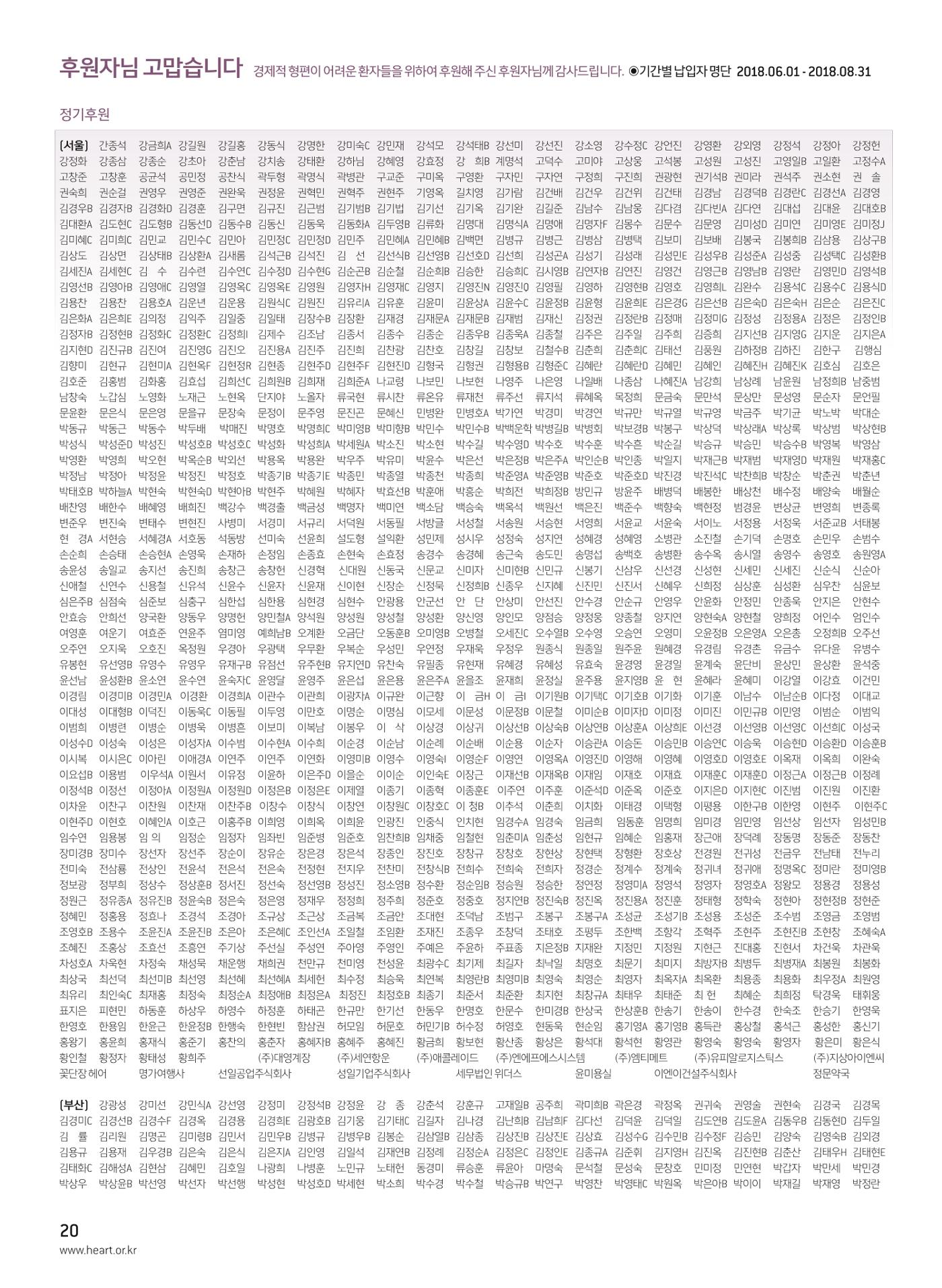 2018 심장소식 가을호 119호 20페이지