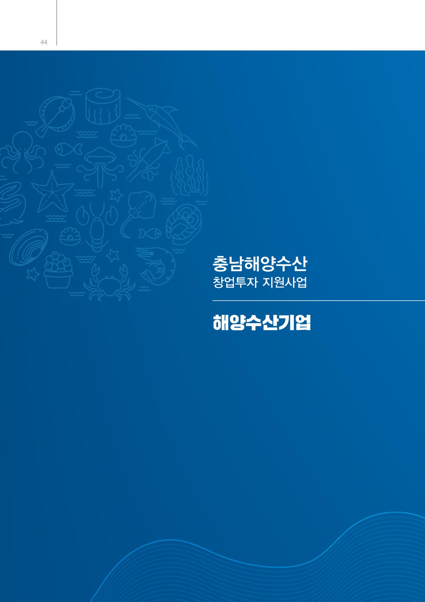 「충남 해양수산 창업투자지원사업」성과홍보집 44페이지