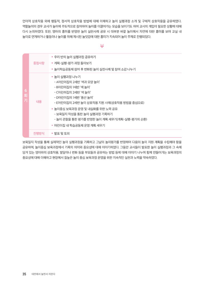 대전광역시육아종합지원센터 2024 보육과정컨설팅 사례집 33페이지
