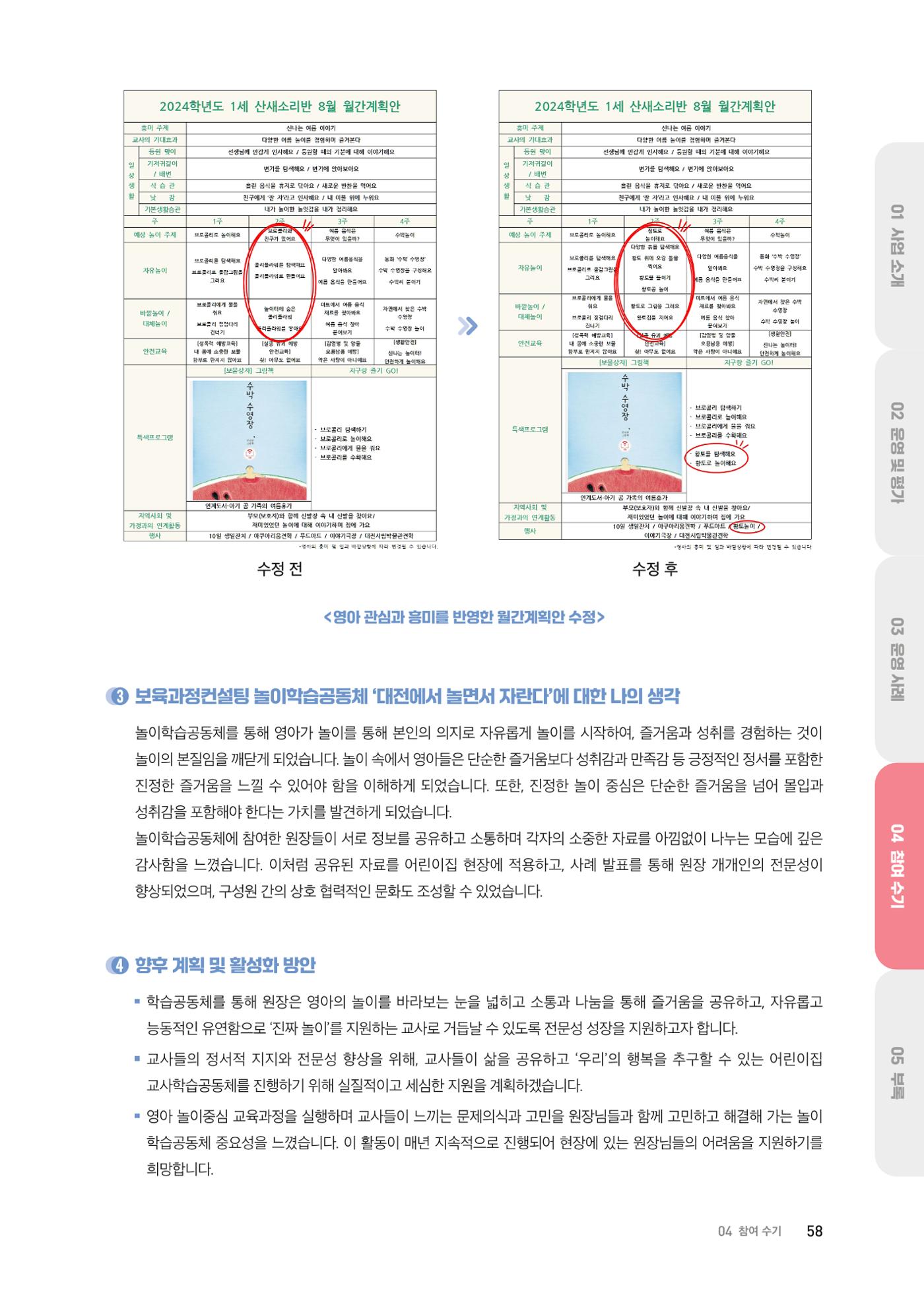 대전광역시육아종합지원센터 2024 보육과정컨설팅 사례집 56페이지