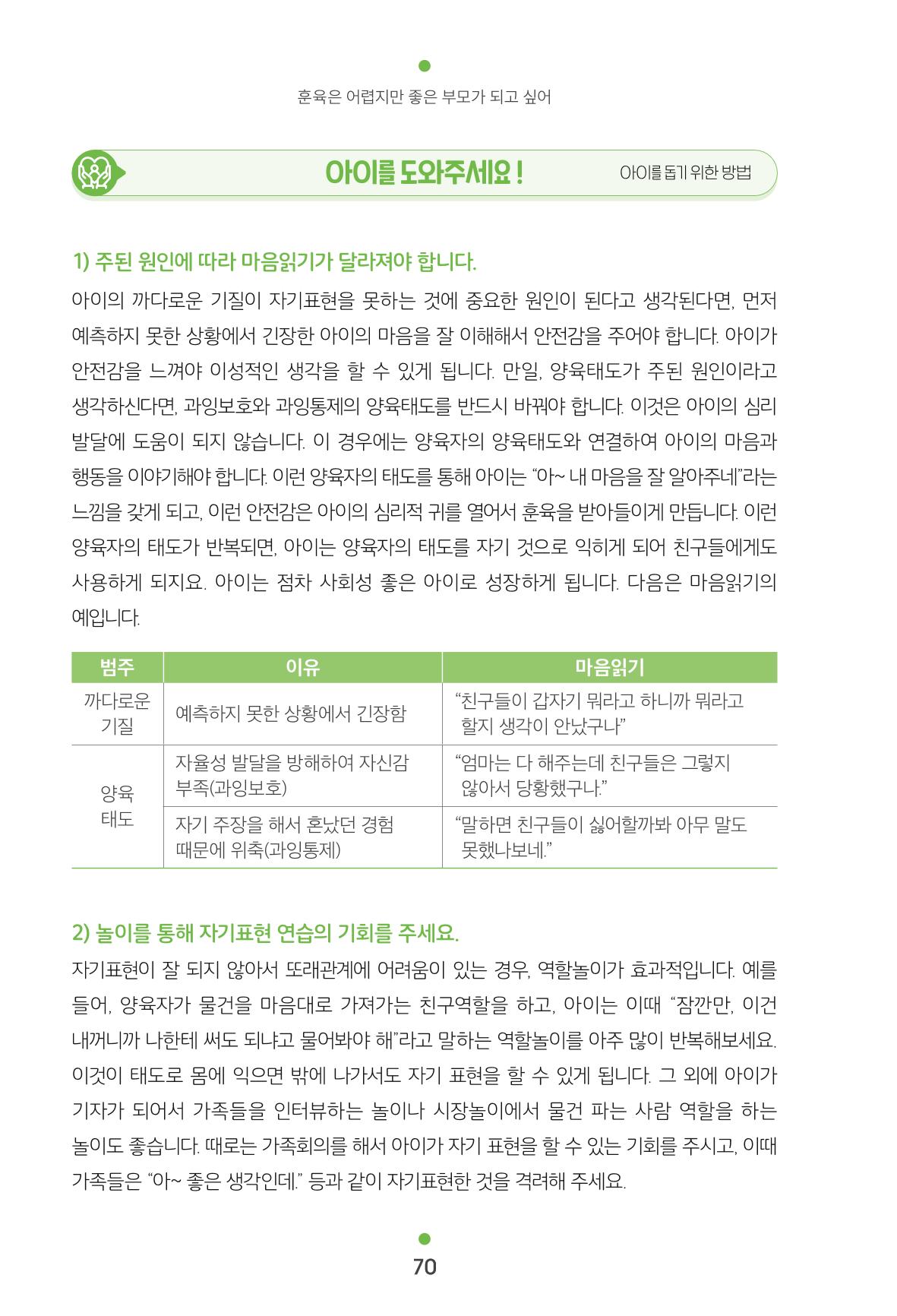 [서울육아종합지원센터] 훈육은 어렵지만 좋은 부모가 되고싶어 70페이지