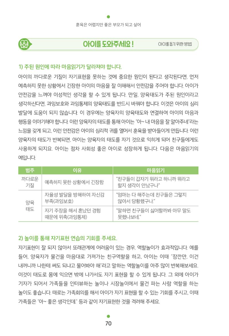 [서울육아종합지원센터] 훈육은 어렵지만 좋은 부모가 되고싶어 70페이지
