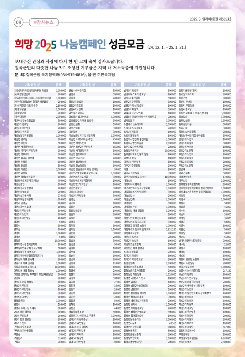 [희망칠곡] 2025년 3월호 알리미 8페이지