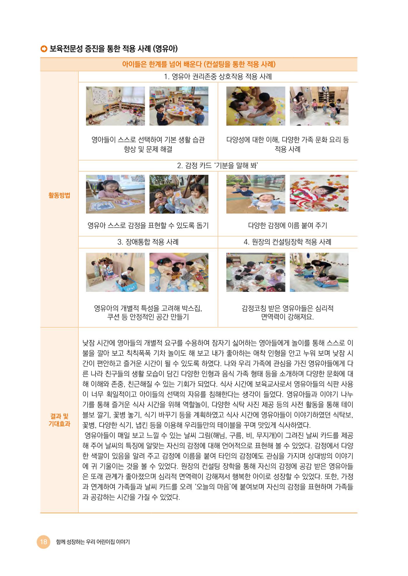 2024년 어린이집 우수 사례 「함께 성장하는 우리 어린이집 이야기」 21페이지