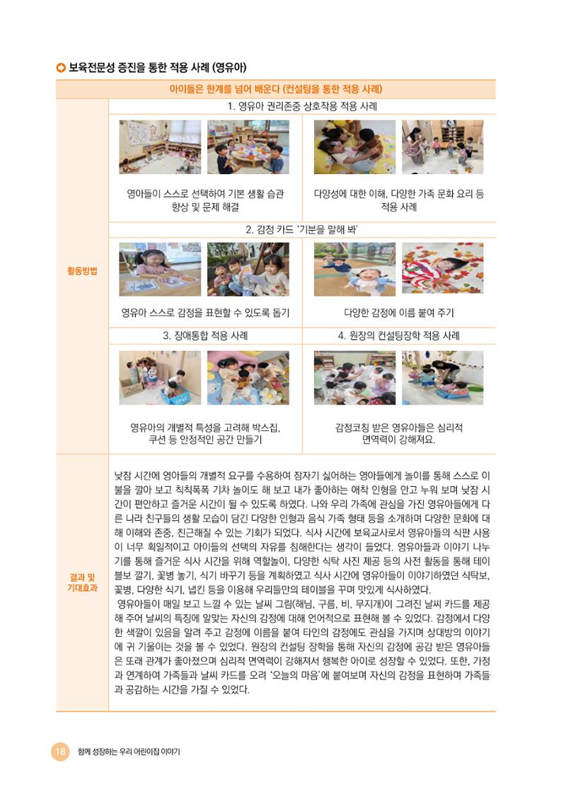 2024년 어린이집 우수 사례 「함께 성장하는 우리 어린이집 이야기」 21페이지