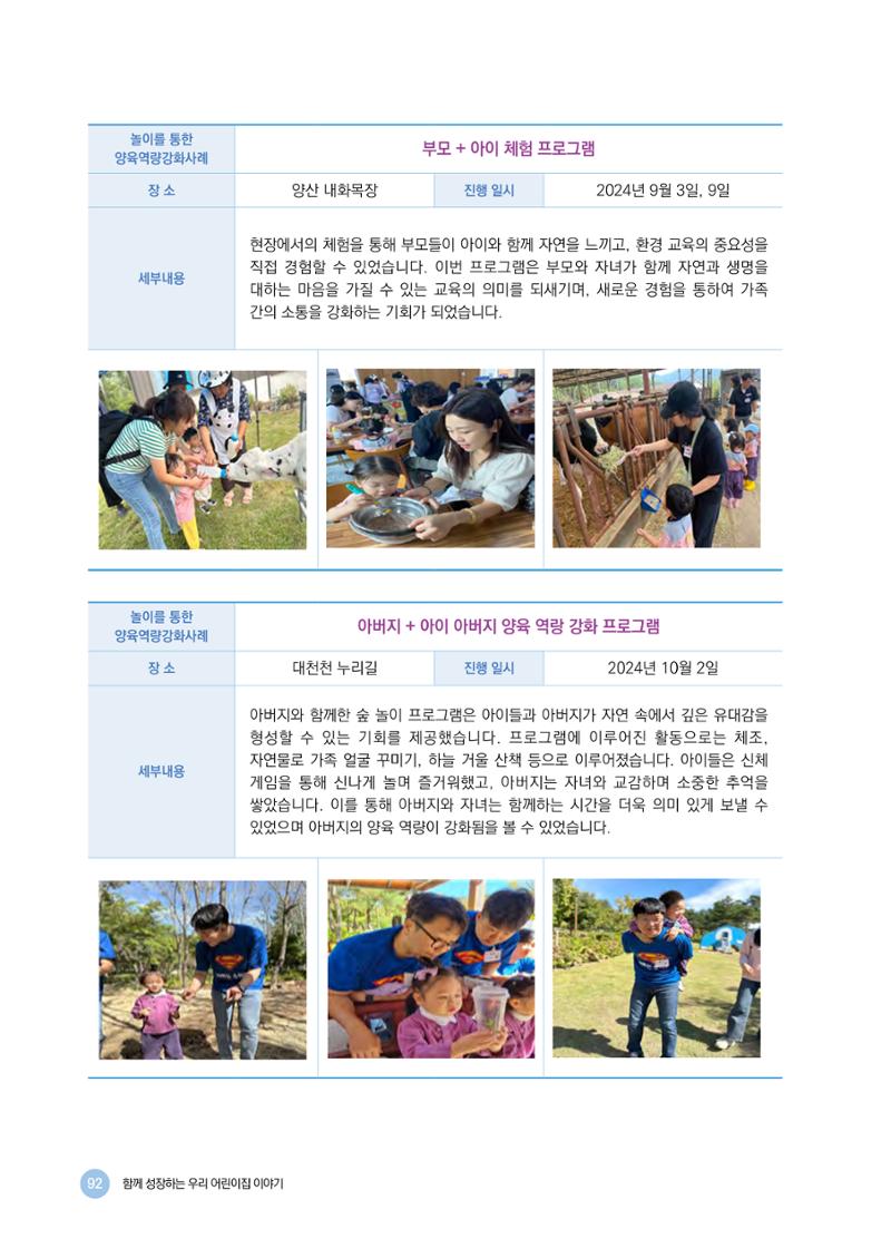 2024년 어린이집 우수 사례 「함께 성장하는 우리 어린이집 이야기」 95페이지