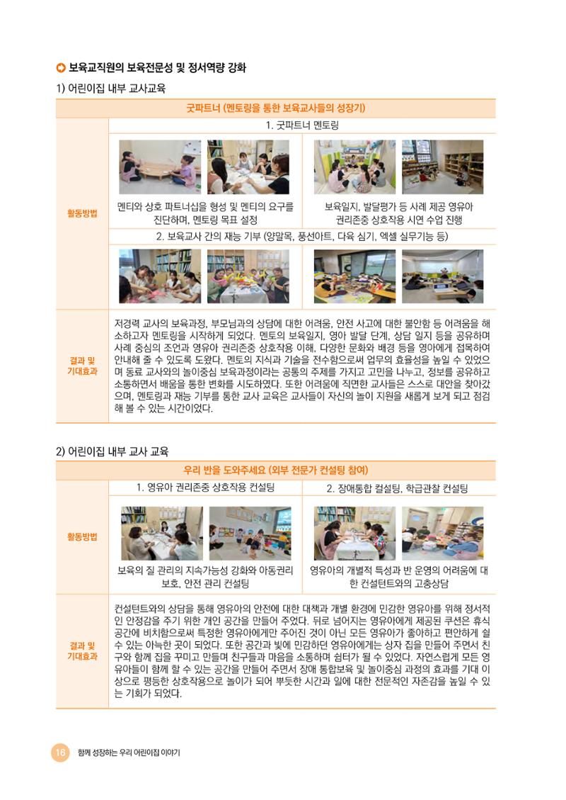 2024년 어린이집 우수 사례 「함께 성장하는 우리 어린이집 이야기」 19페이지