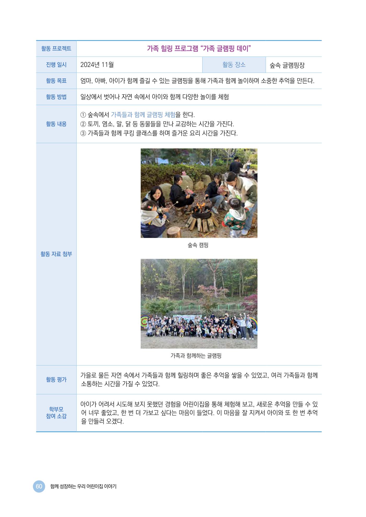2024년 어린이집 우수 사례 「함께 성장하는 우리 어린이집 이야기」 63페이지