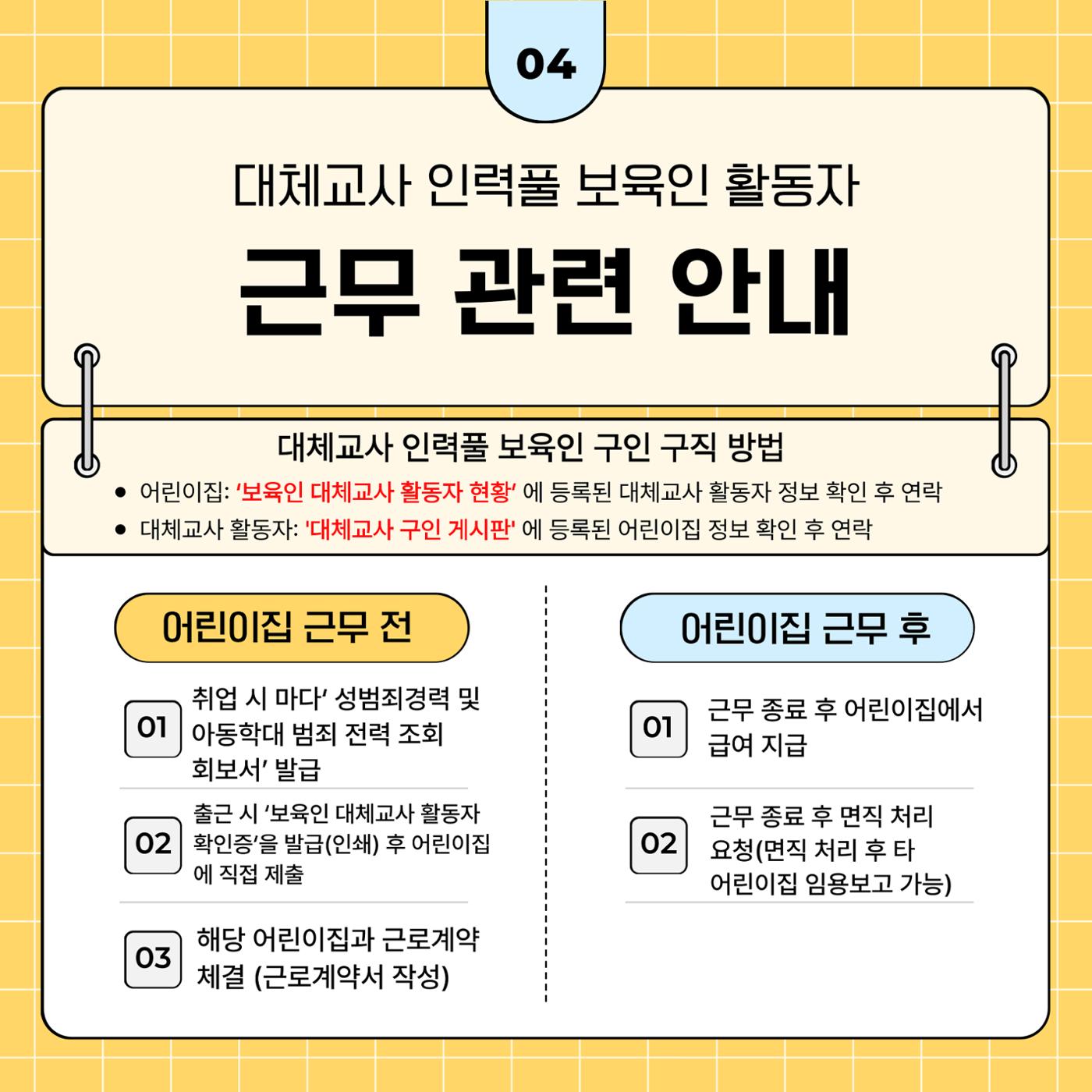 대체교사인력풀보육인활동자 가이드북 5페이지